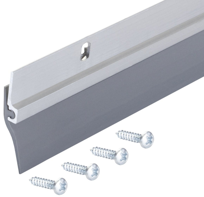 M-D 05090 Door Sweep, 36 in L, 1/4 in W, Aluminum Flange