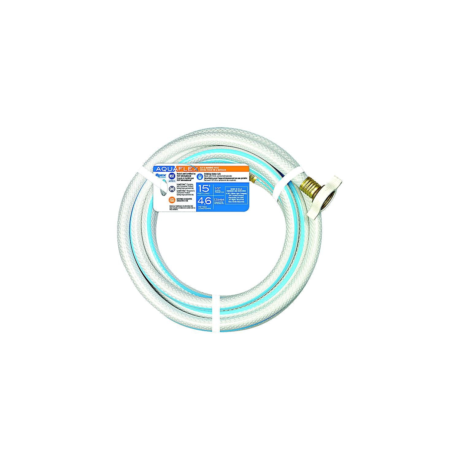 Aquaflex White Hose, 1/2" x 15'