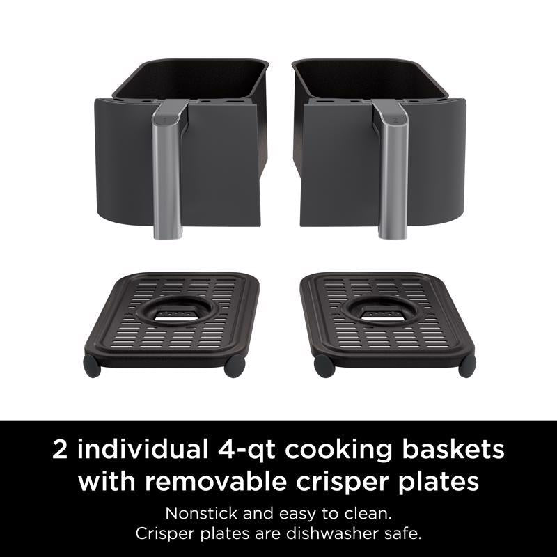 Ninja Foodi Dual Basket Black 8 qt Programmable Digital Air Fryer