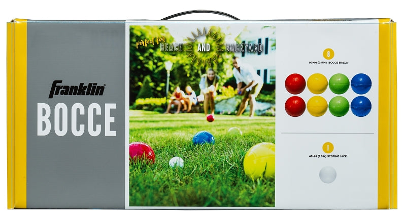 Franklin Sports 50110 Starter Bocce Set, 90 mm Dia, Polyethylene, Green/Red/Yellow