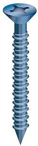 Cobra Anchors 620T Screw, 3/16 in Thread, 1-1/4 in L, Flat Head, Phillips, Robertson Drive, Steel, 100/PK