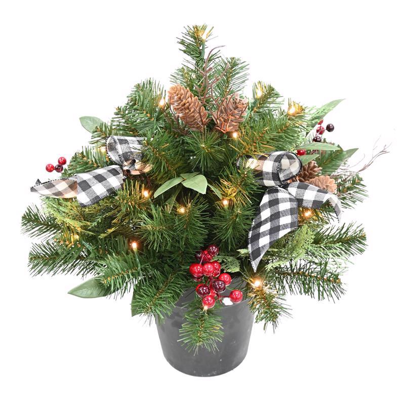 Celebrations 1-1/2 ft. Pine and Berries Urn Filler 1 pk, Pack of 8