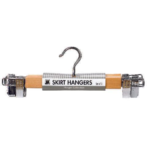 Whitmor 5 in. H X 1 in. W X 13-1/2 in. L Wood White Skirt Hanger 5 pk