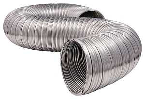 Dundas Jafine MFX48ULXZW Semi-Rigid Duct, 4 in Dia, 8 ft L, Aluminum, 16/PK
