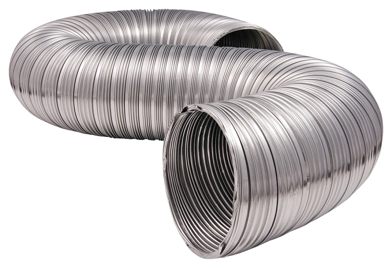 Dundas Jafine MFX48ULXZW Semi-Rigid Duct, 4 in Dia, 8 ft L, Aluminum, 16/PK