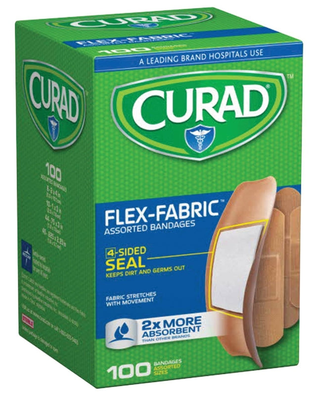 Curad CUR0700RB Adhesive Bandage, Fabric Bandage, Tan