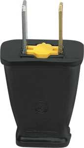 Eaton Wiring Devices SA540 Electrical Plug, Polarized, Spring Action, 21/64 in, 2-Pole, 15 A, 125 V, Black
