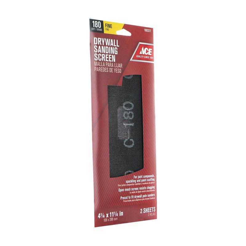 Ace 11-1/4 in. L X 4-1/4 in. W 180 Grit Silicon Carbide Drywall Sanding Screen 2 pk, Pack of 10