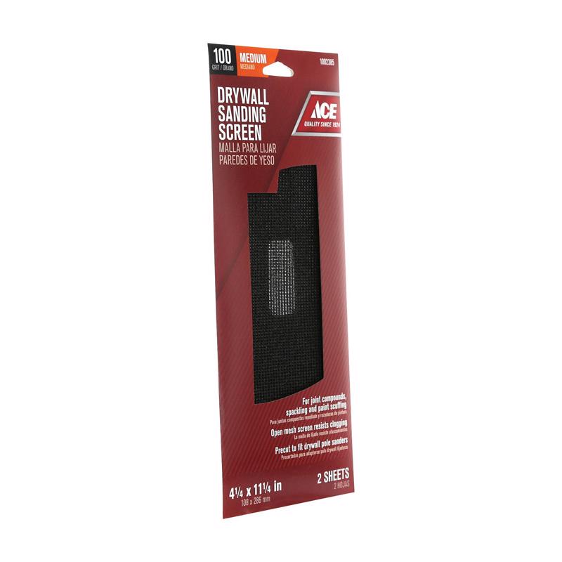 Ace 11-1/4 in. L X 4-1/4 in. W 100 Grit Silicon Carbide Drywall Sanding Screen 2 pk, Pack of 10