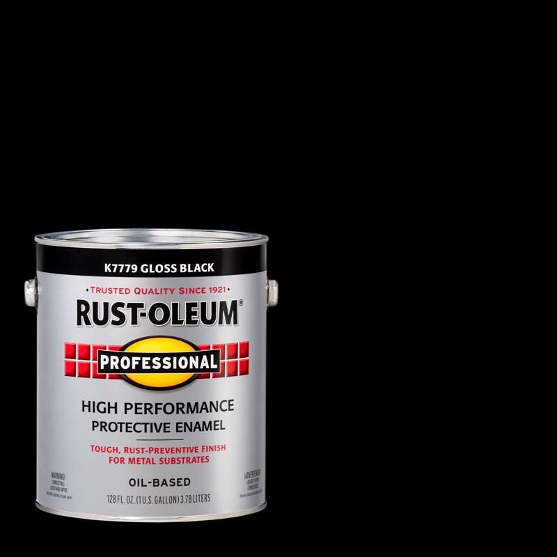 Rust-Oleum Professional Indoor and Outdoor Gloss Black Oil-Based Enamel Protective Paint 1 gal, Pack of 2