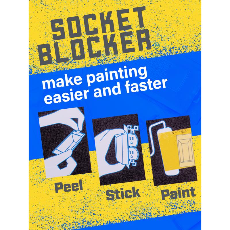 Socket Blocker 1.88 in. W X 4 in. L Clear High Strength Mask and Peel 30 pk