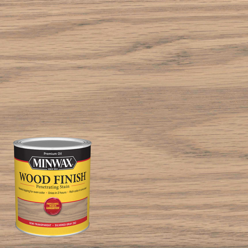 Minwax Wood Finish Semi-Transparent Silvered Gray Oil-Based Penetrating Wood Stain 1 qt, Pack of 4