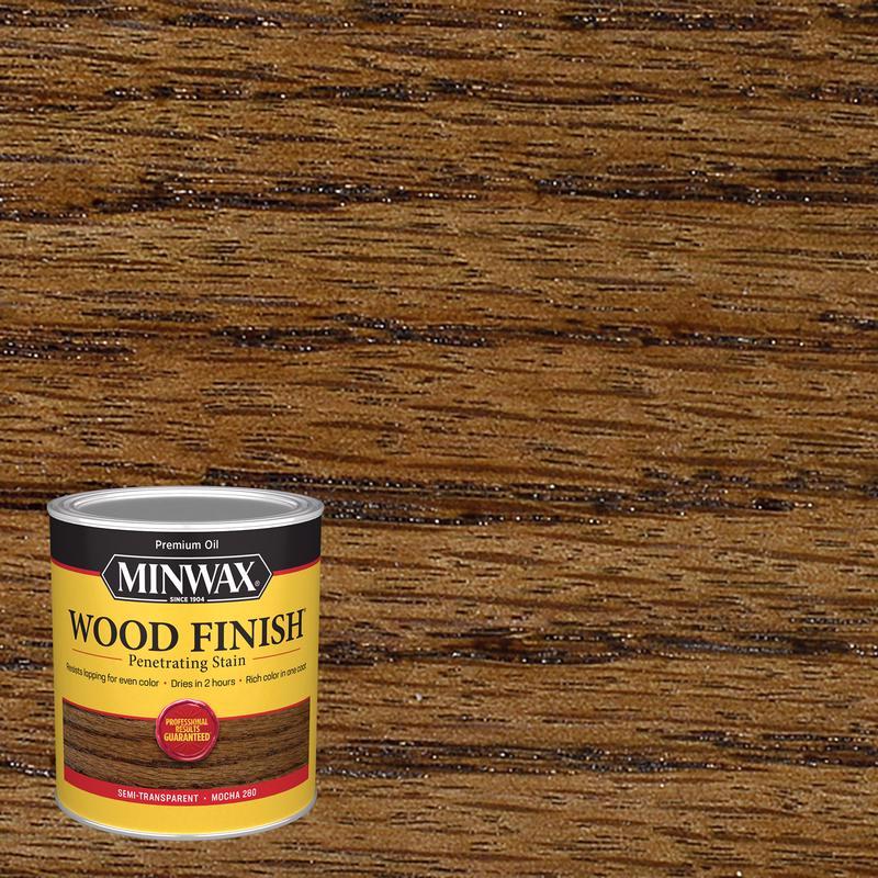 Minwax Wood Finish Semi-Transparent Mocha Oil-Based Penetrating Wood Stain 1 qt, Pack of 4