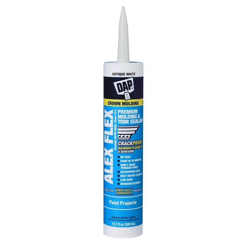 DAP Alex Flex Antique White Acrylic Latex Interior Molding and Trim Sealant 10.1 oz, Pack of 12