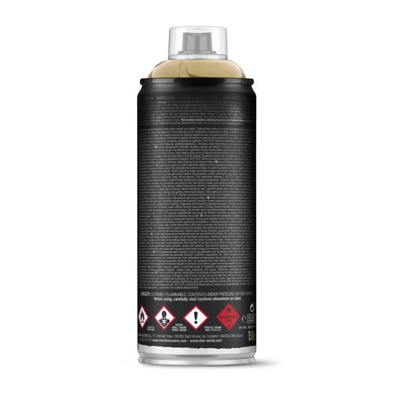 Montana Hardcore Gloss Gold Metallic Spray Paint 400 ml, Pack of 6