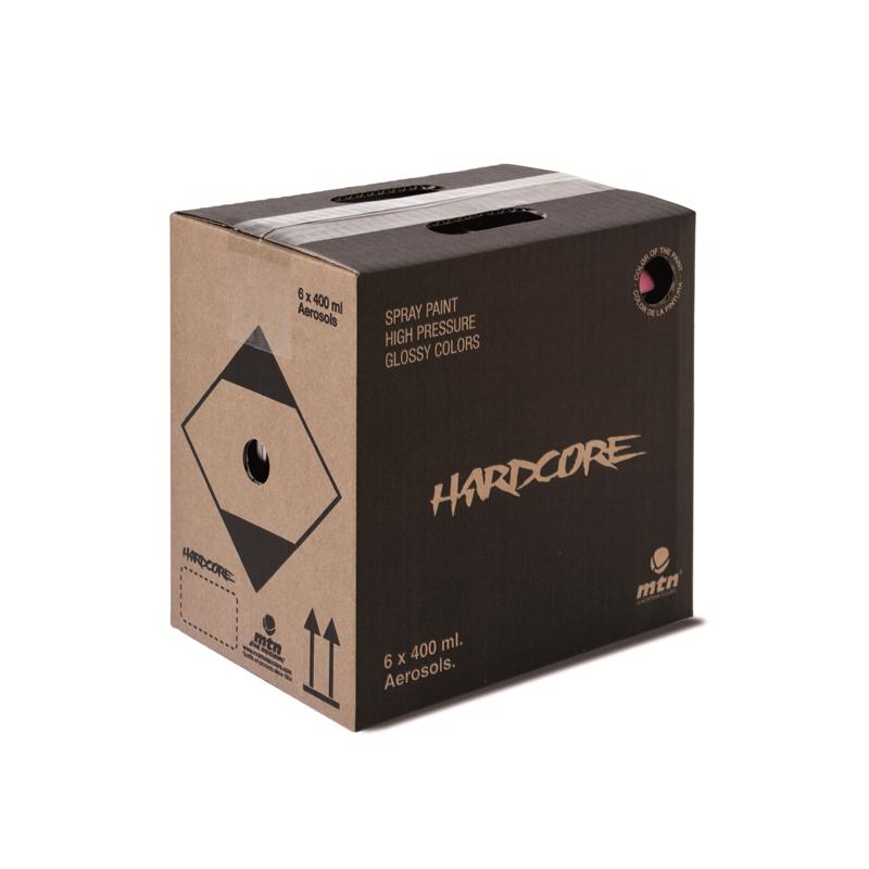 Montana Hardcore Gloss Gold Metallic Spray Paint 400 ml, Pack of 6