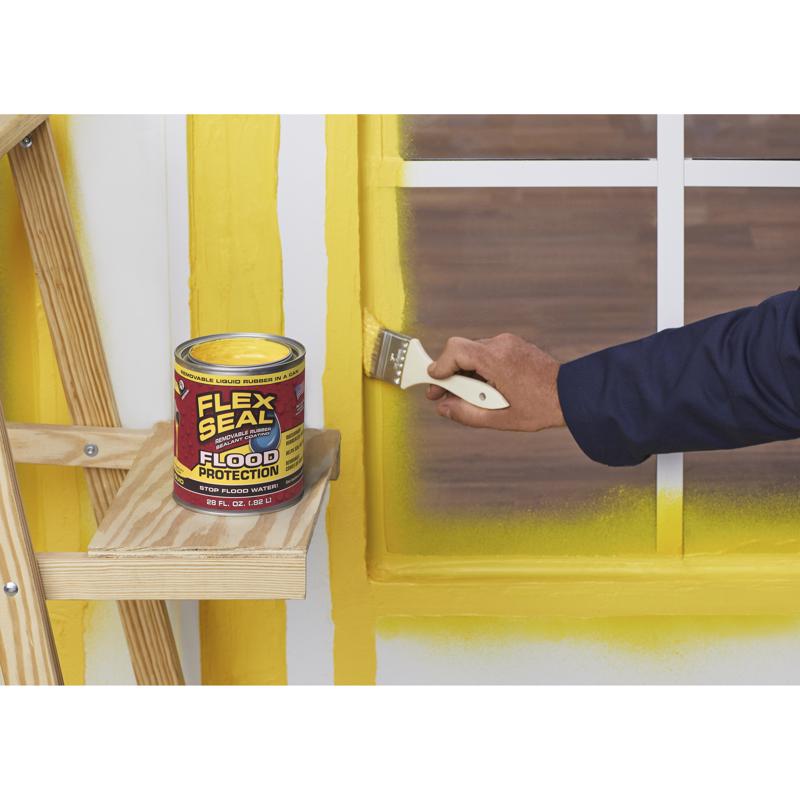 Flex Seal Family of Products Flood Protection Yellow Liquid Rubber Sealant Coating 10 oz, Pack of 4