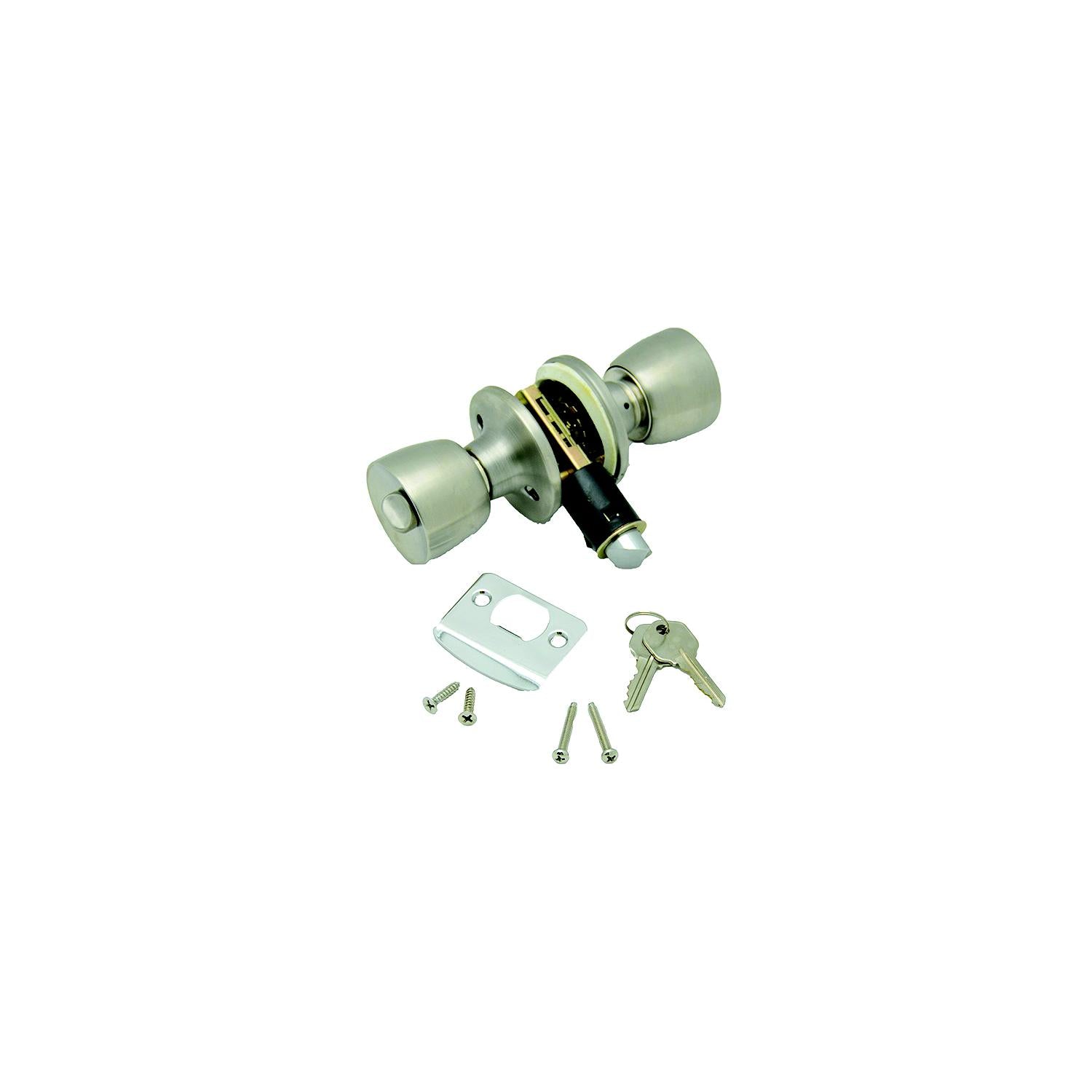 AP Products 013220SS Knob Entrance Lock Set, Stainless Steel