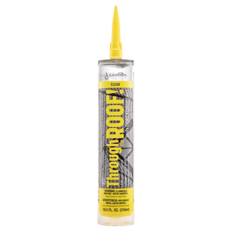 Sashco Through The Roof Gloss Clear Synthetic Rubber Roof Sealant 10.5 oz, Pack of 12