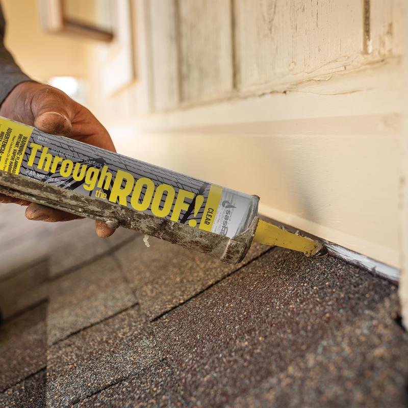 Sashco Through The Roof Gloss Clear Synthetic Rubber Roof Sealant 10.5 oz, Pack of 12