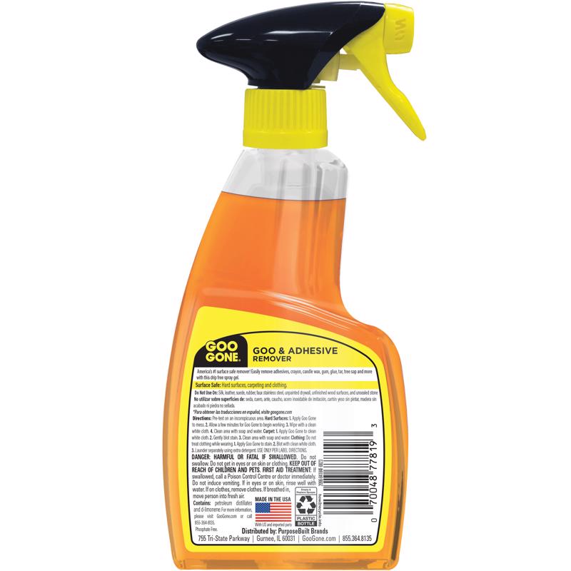 Goo Gone Gel Adhesive and Grease Remover 12 oz, Pack of 6
