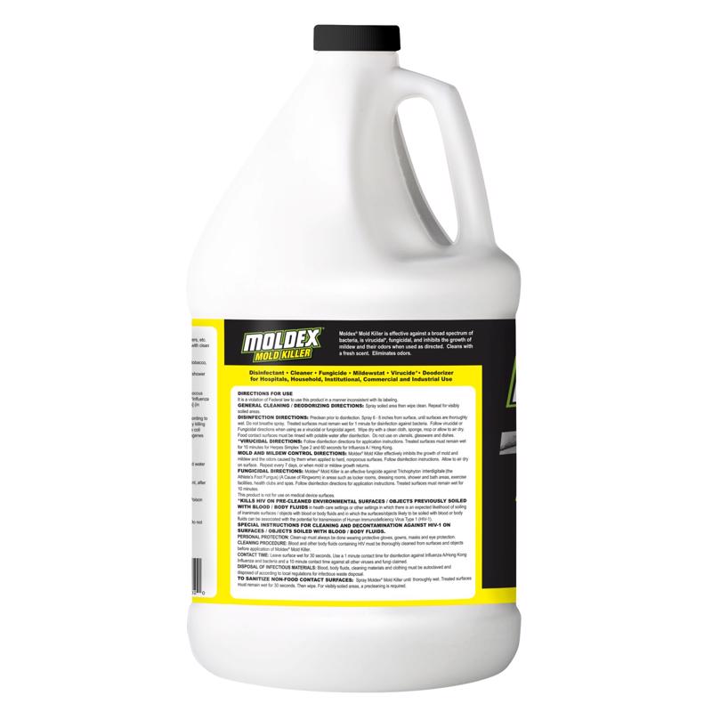 Moldex Mold Killer No Scent Disinfectant Deodorizer and Cleaner 1 gal, Pack of 4