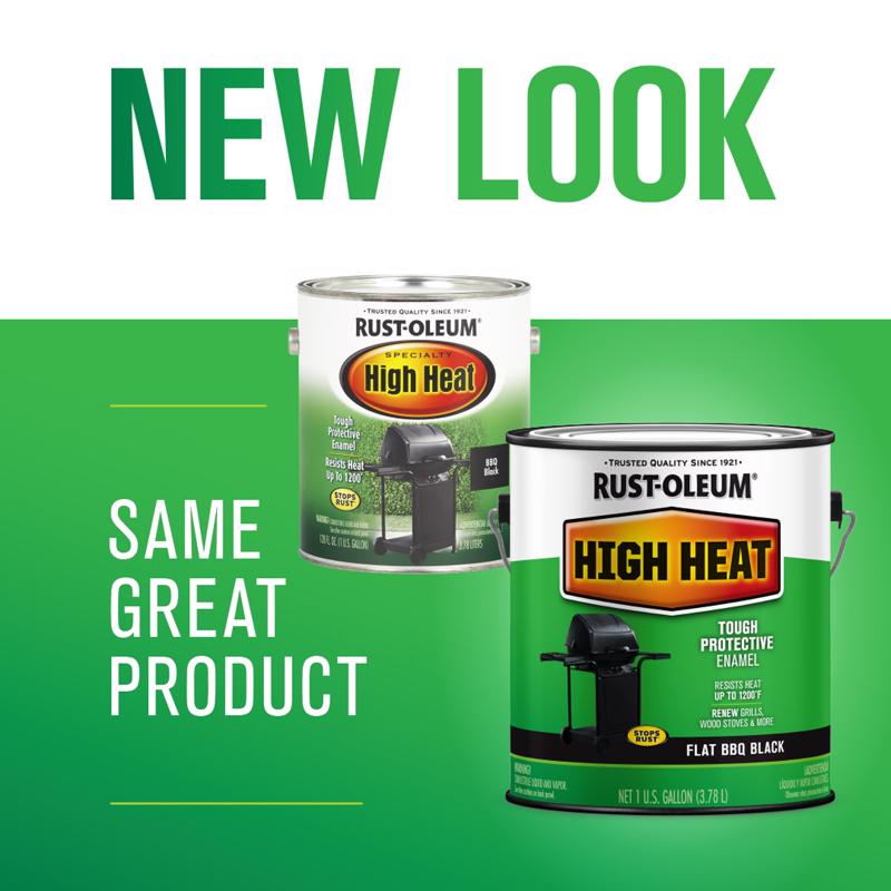 Rust-Oleum Specialty Flat BBQ Black Oil-Based High Heat Enamel 1 gal, Pack of 2