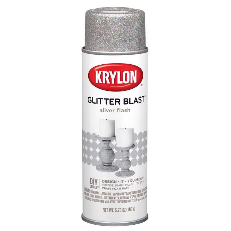 Krylon Glitter Blast Silver Flash Spray  Paint 5.75 oz, Pack of 6