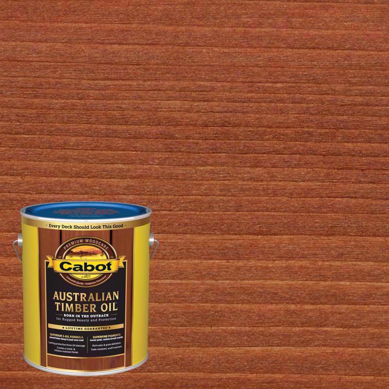 Cabot Australian Timber Oil Low VOC Transparent Jarrah Brown Oil-Based Australian Timber Oil 1 gal, Pack of 4