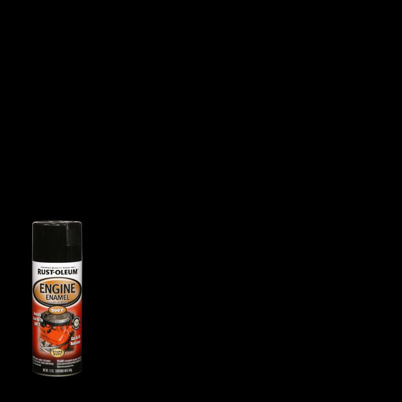 Rust-Oleum Stops Rust Gloss Black Engine Enamel Spray 12 oz, Pack of 6