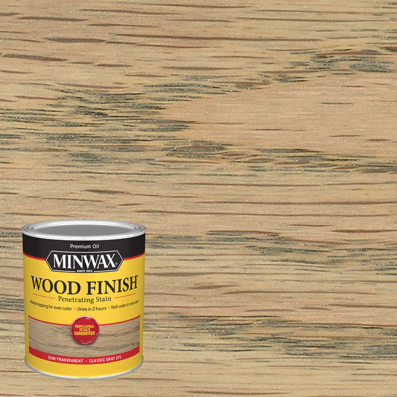 Minwax Wood Finish Semi-Transparent Classic Gray Oil-Based Penetrating Wood Stain 1 qt, Pack of 4