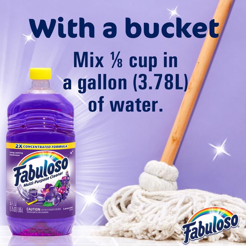 Fabuloso Lavender Scent Multi-Purpose Cleaner Liquid 128 oz, Pack of 4