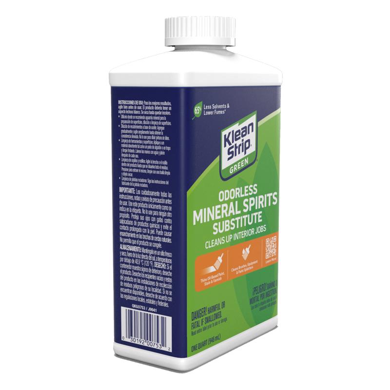 Klean Strip Green Mineral Spirits Oil-Based Thinner 32 oz, Pack of 4