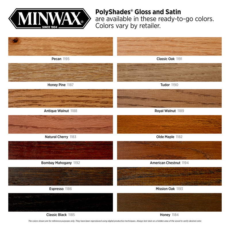 Minwax PolyShades Semi-Transparent Gloss Espresso Oil-Based Stain/Polyurethane Finish 1/2 pt, Pack of 4