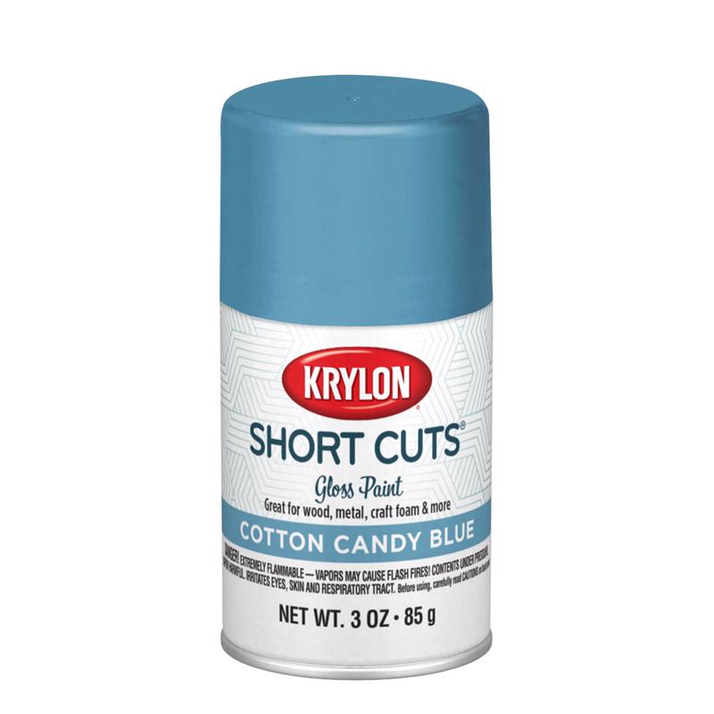 Krylon Short Cuts Gloss Cotton Candy Blue Spray Paint 3 oz, Pack of 6