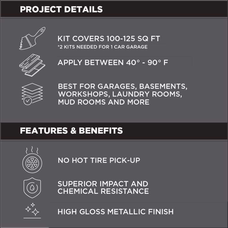 Rust-Oleum 299741 Floor Coating Kit, High-Gloss, Amaretto, Particulate Solid, 70 oz, Pack of 2
