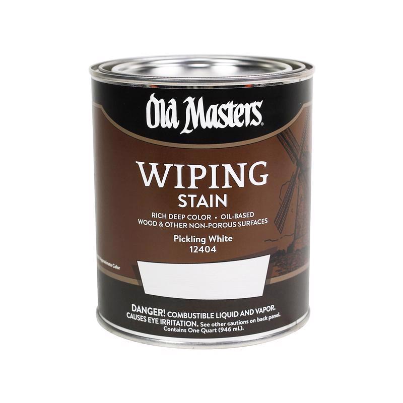 Old Masters Semi-Transparent Pickling White Oil-Based Wiping Stain 1 qt, Pack of 4