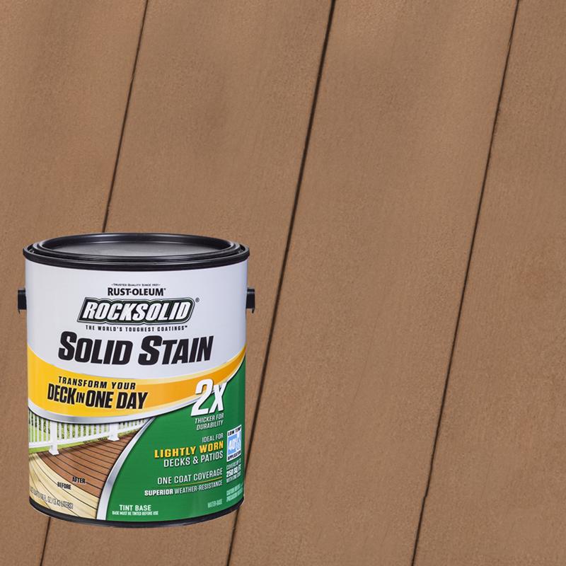 Rust-Oleum RockSolid 2X Solid Tintable Tint Base Water-Based Acrylic Stain 1 gal, Pack of 2