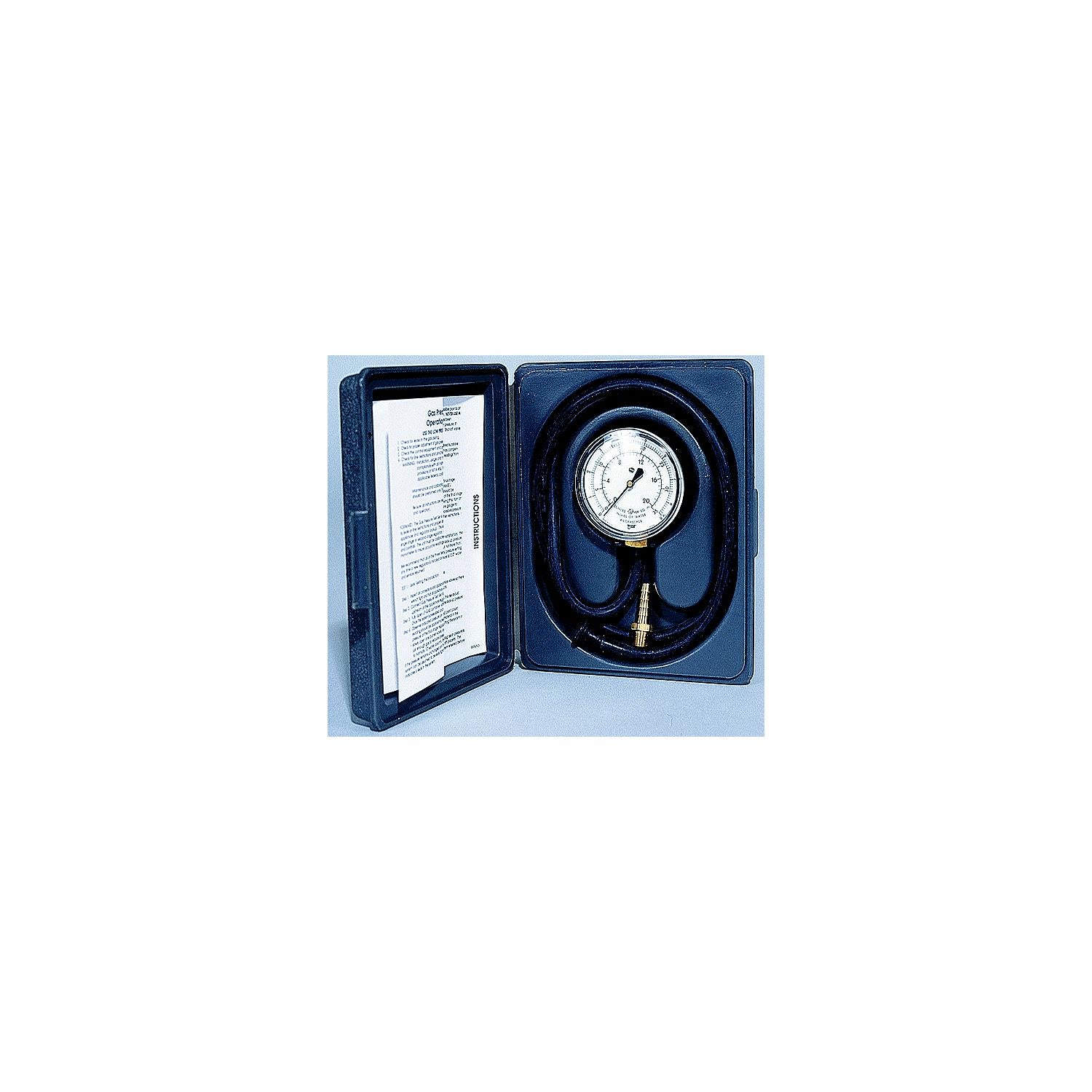 Camco 10389 Gas Pressure Test Kit (Includes Gauge, 30" Hose and Tap Fitting in Case)