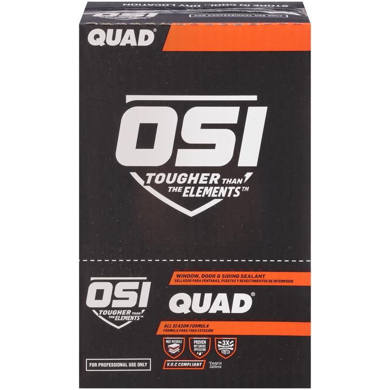 OSI Quad White Elastomeric Polymers Door/Siding/ Window Sealant 10 oz, Pack of 12