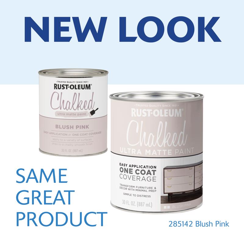 Rust-Oleum Chalked Ultra Matte Blush Pink Water-Based Acrylic Chalk Paint 30 oz, Pack of 2