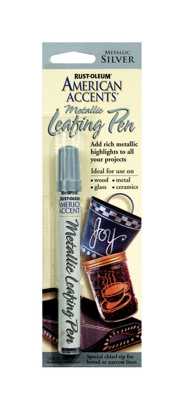 Rust-Oleum American Accents Metallic Silver Leafing Pen Exterior and Interior 0.3 oz, Pack of 6