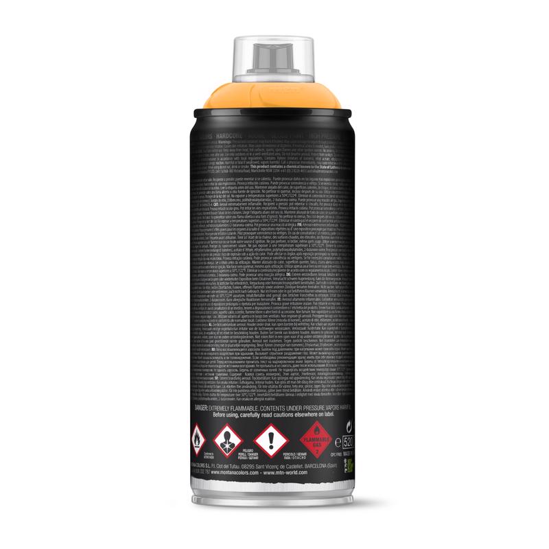 MTN Hardcore Gloss Medium Yellow Spray Paint 11 oz, Pack of 6