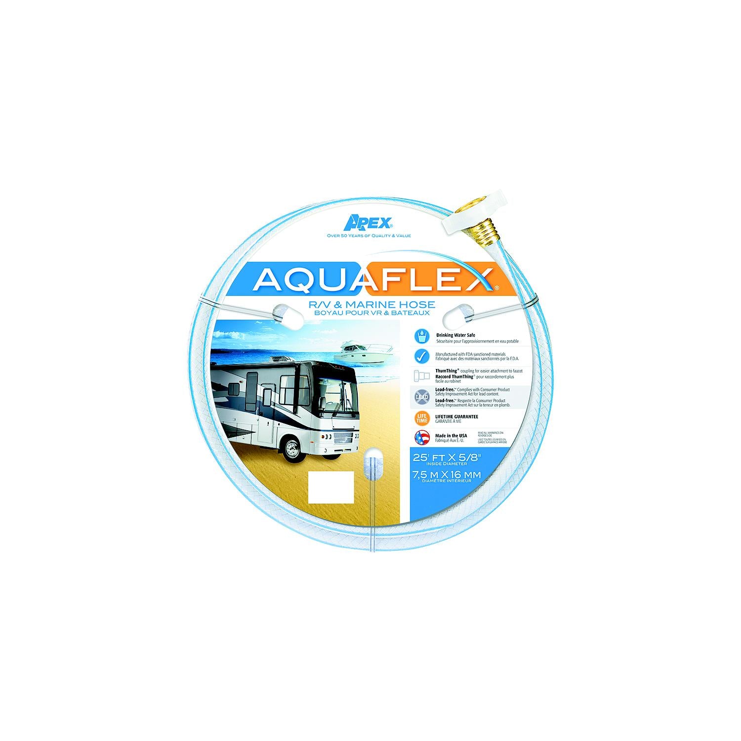 Aquaflex White Hose, 5/8" x 25'
