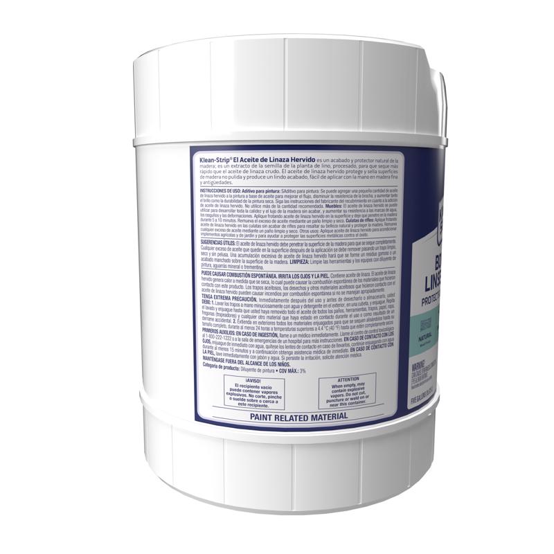 Klean Strip CLO45 Linseed Oil, Liquid, Clear Amber, 5 gal, Can