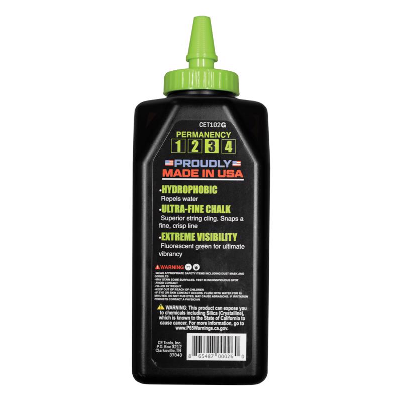 CE Tools 10 oz Standard Extreme Visibility Marking Chalk Fluorescent Green 1 pk