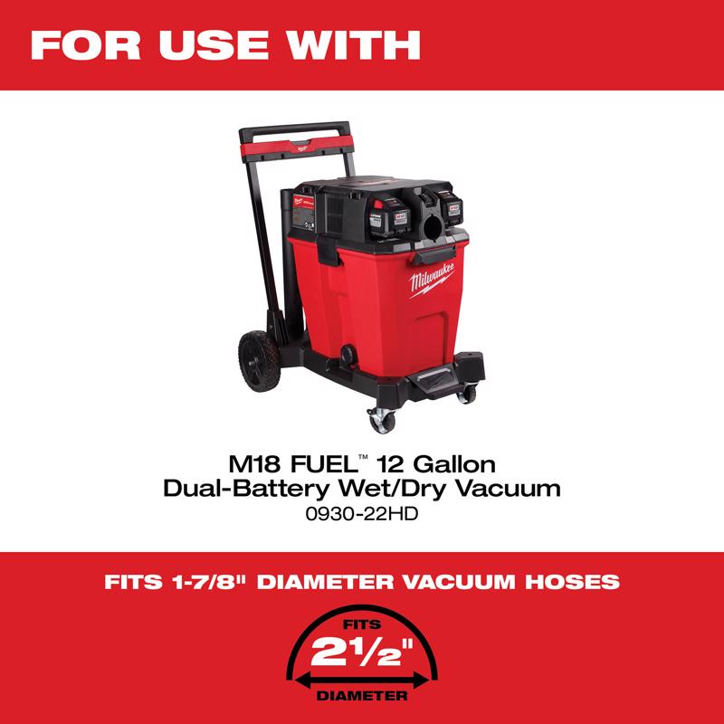 Milwaukee 16 ft. L X 2-1/2 in. D Wet/Dry Shop Vac Flexible Vacuum Hose 1 pc