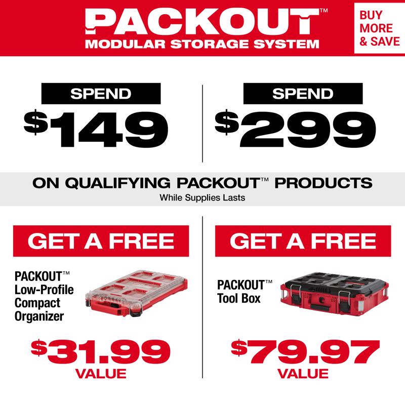Milwaukee PACKOUT SHOP STORAGE Garage Organizer Small Parts Bin Set Red