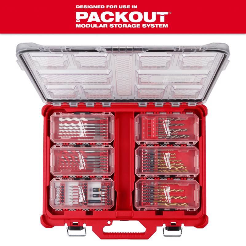 Milwaukee Shockwave Steel Impact Rated Drill Bit Set Hex Shank 15 pc