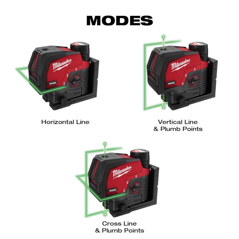 Milwaukee M12 2 beam Self Leveling Cross-Line Laser Kit 165 ft. 1 pc